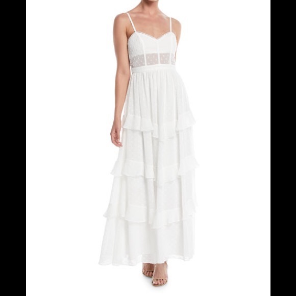 Fame and Partners Nancy White Corset Ruffle Dress - Picture 1 of 7
